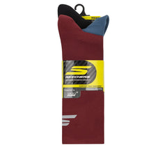 Skechers 3 Pack Men's Reflective Performance Half Terry Crew Socks - Men|Clothing