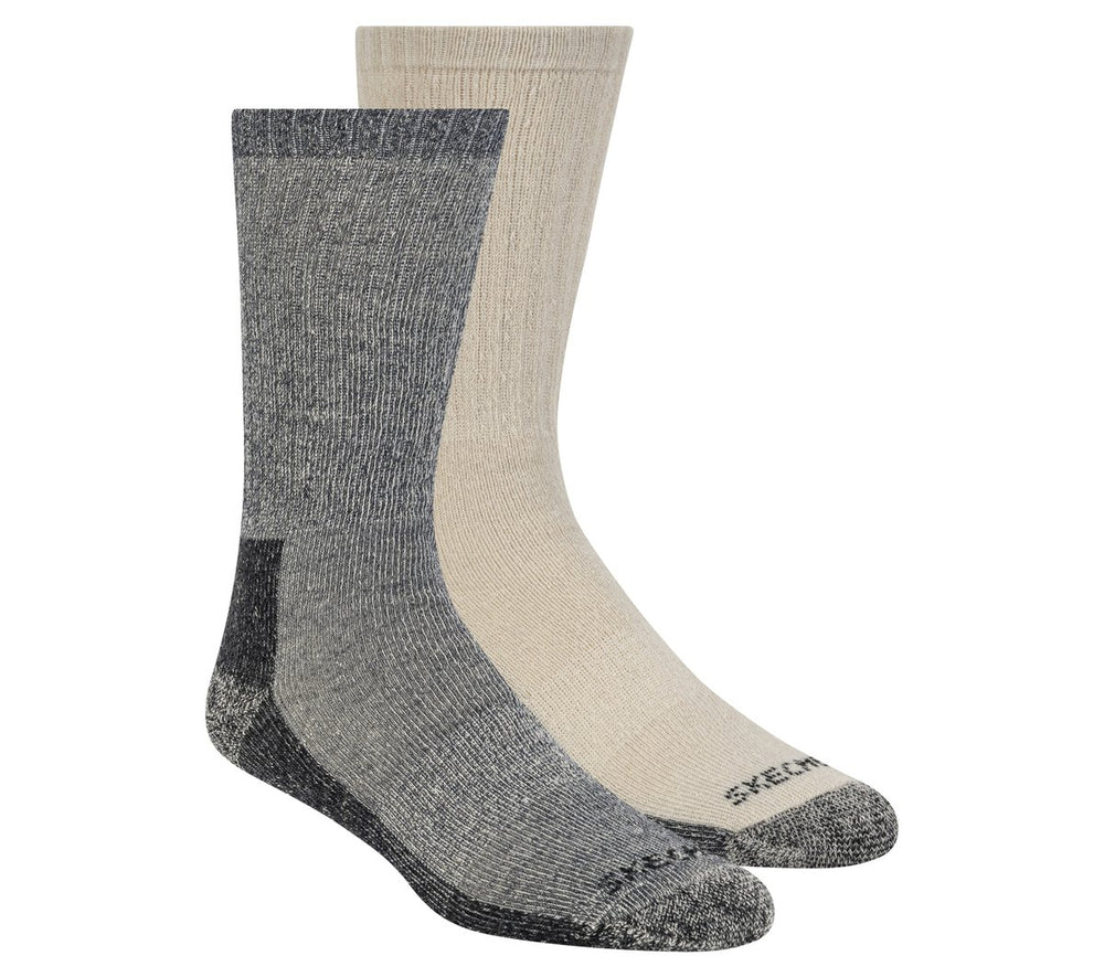 Skechers 2 Pack Men's Crew Wool Socks - Clothing