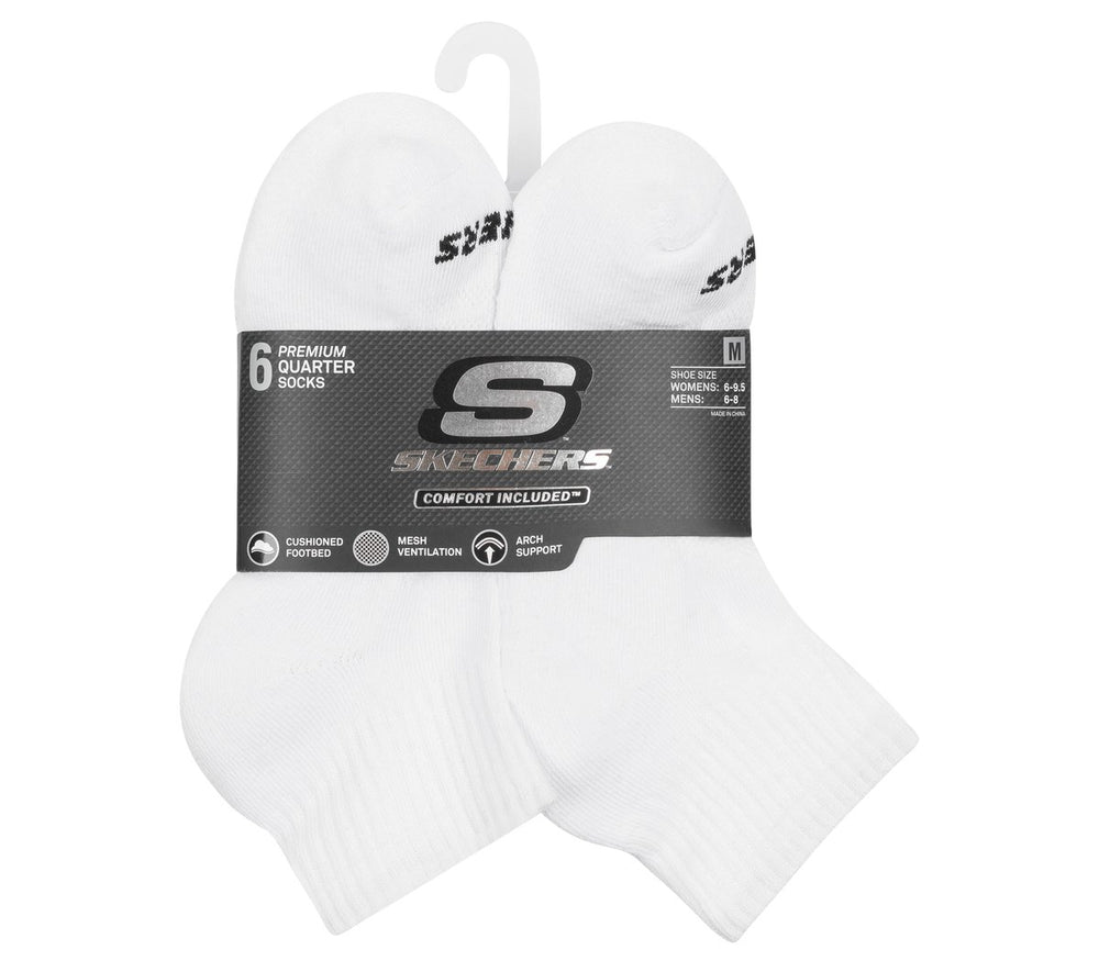 Skechers 6 Pack Core Quarter Medium Socks - Women|Clothing