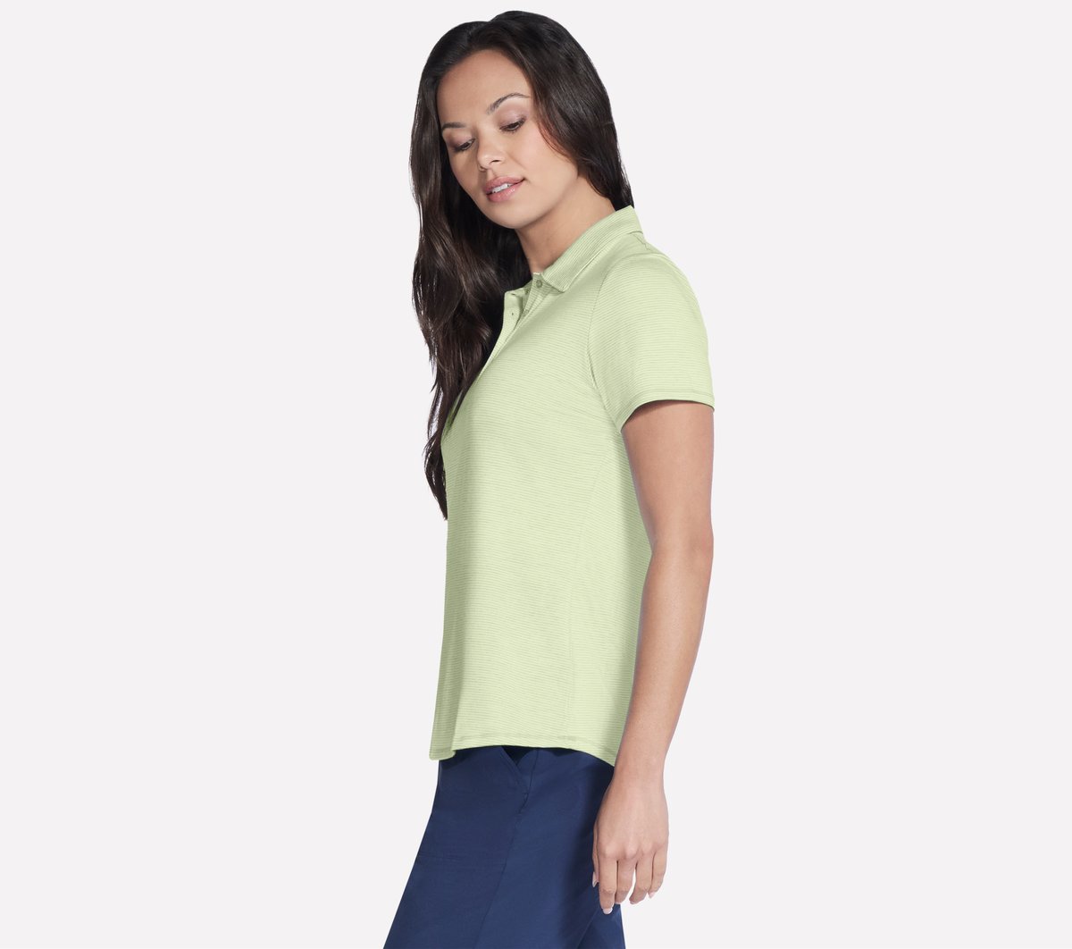 Skechers Short Sleeve On The Green Striped Polo - Women