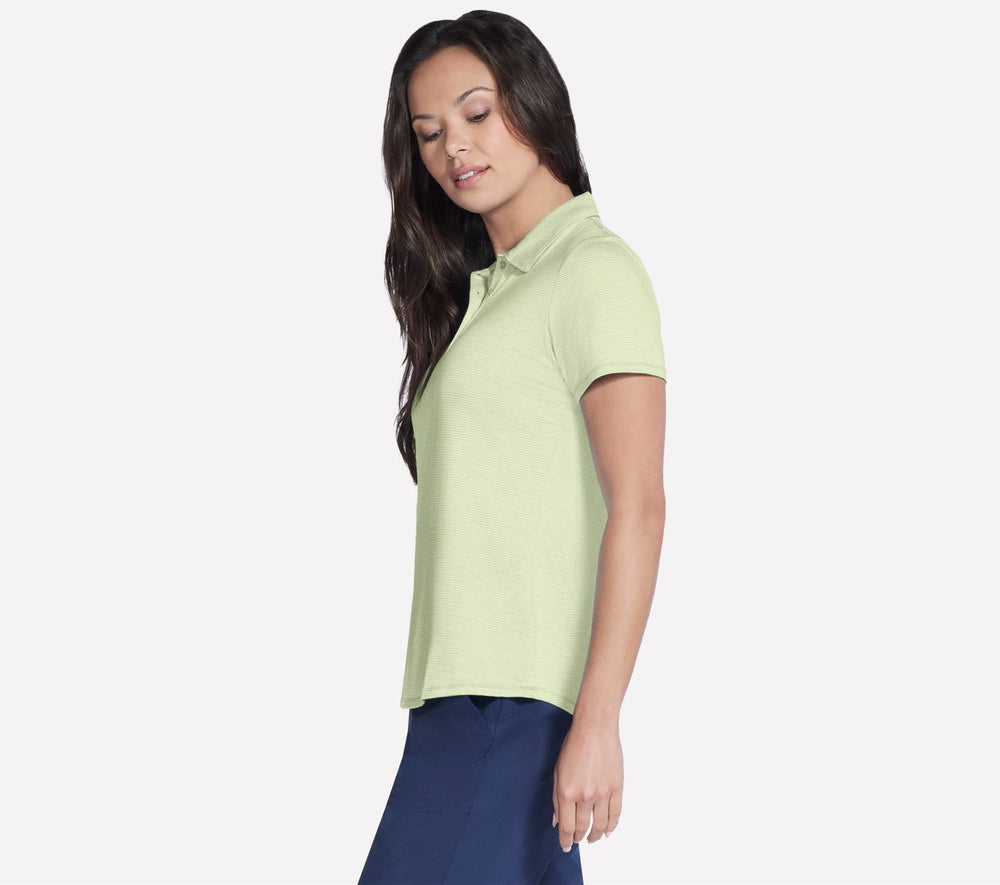 Skechers Short Sleeve On The Green Striped Polo - Women