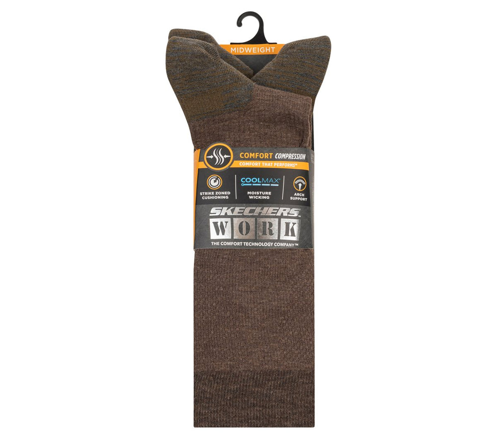 Skechers Work: 3 Pack Men's Over Calf Compression Socks - Men|Clothing