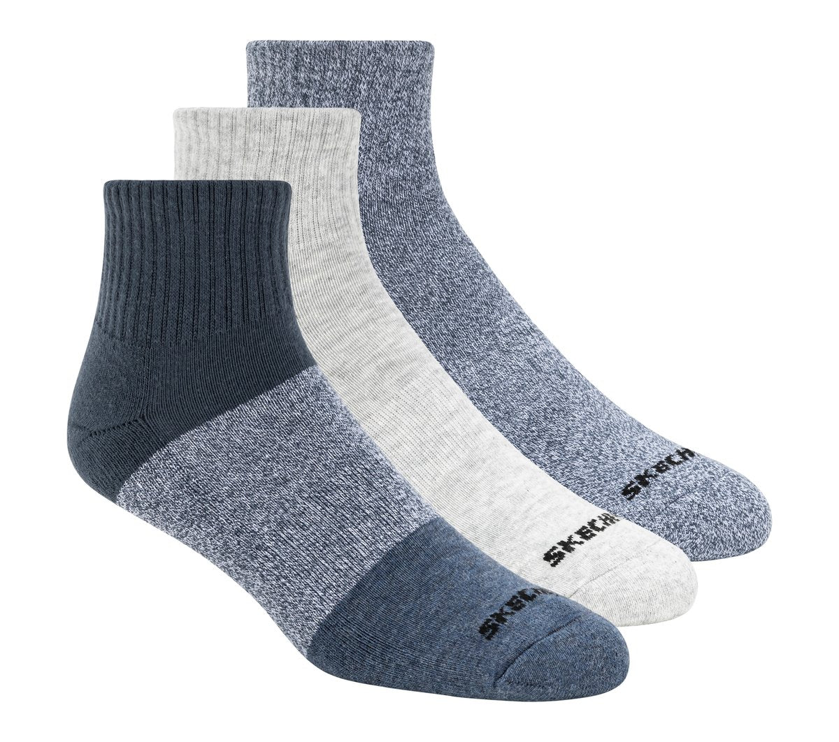 Skechers 3 Pack Men's Colorblock Quarter Socks - Men|Clothing