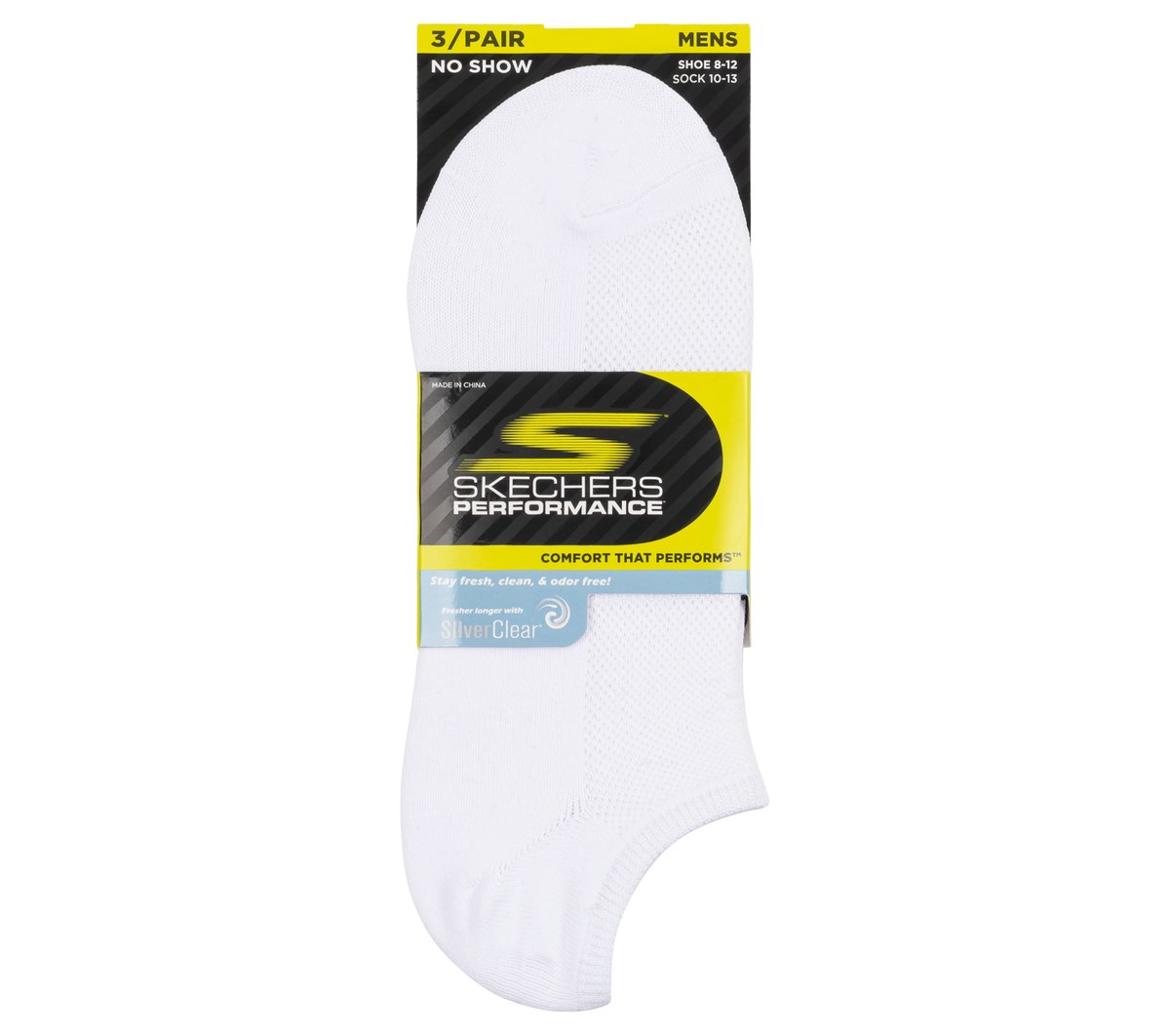 Skechers 3 Pack No Show Stretch Socks - Men|Clothing