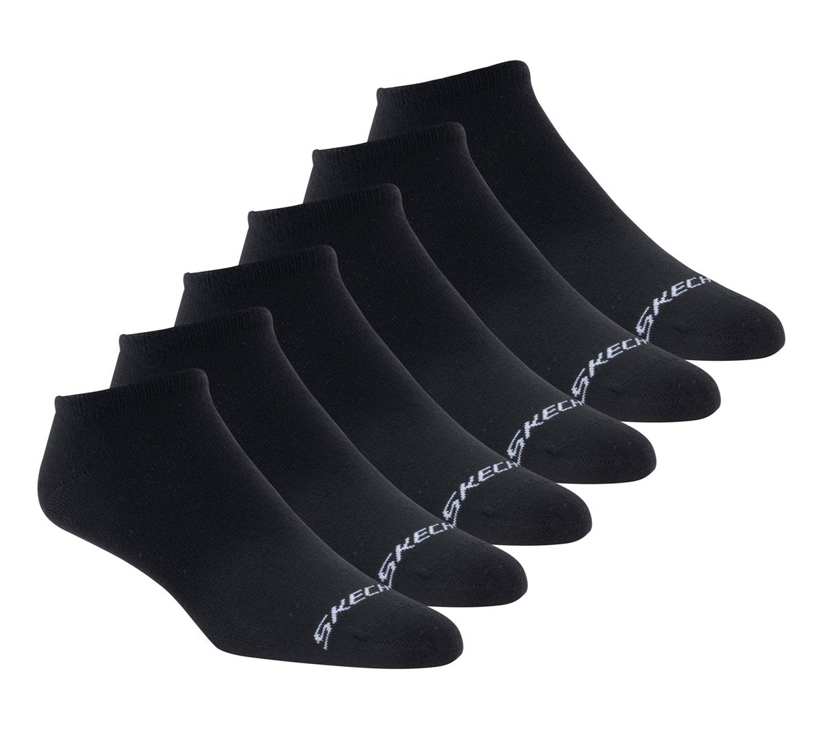 Skechers 6 Pack Men's Cotton No Show Socks - Clothing