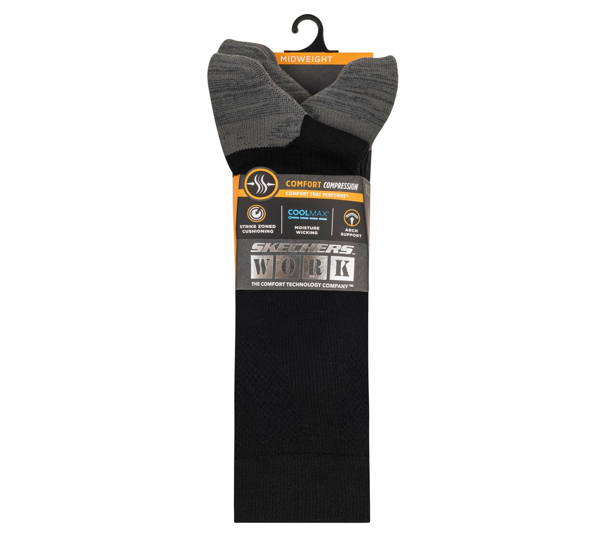 Skechers Work: 3 Pack Men's Over Calf Compression Socks - Clothing